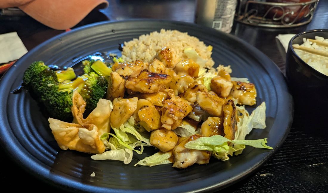 Hibachi chicken plate at Arctic Bites