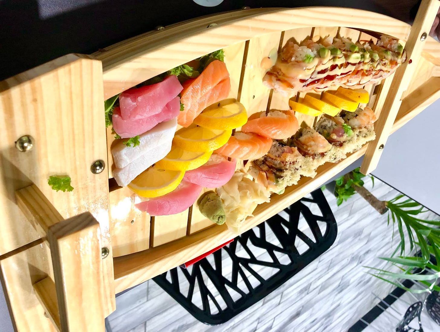 Sushi and sashimi boat at Arctic Bites